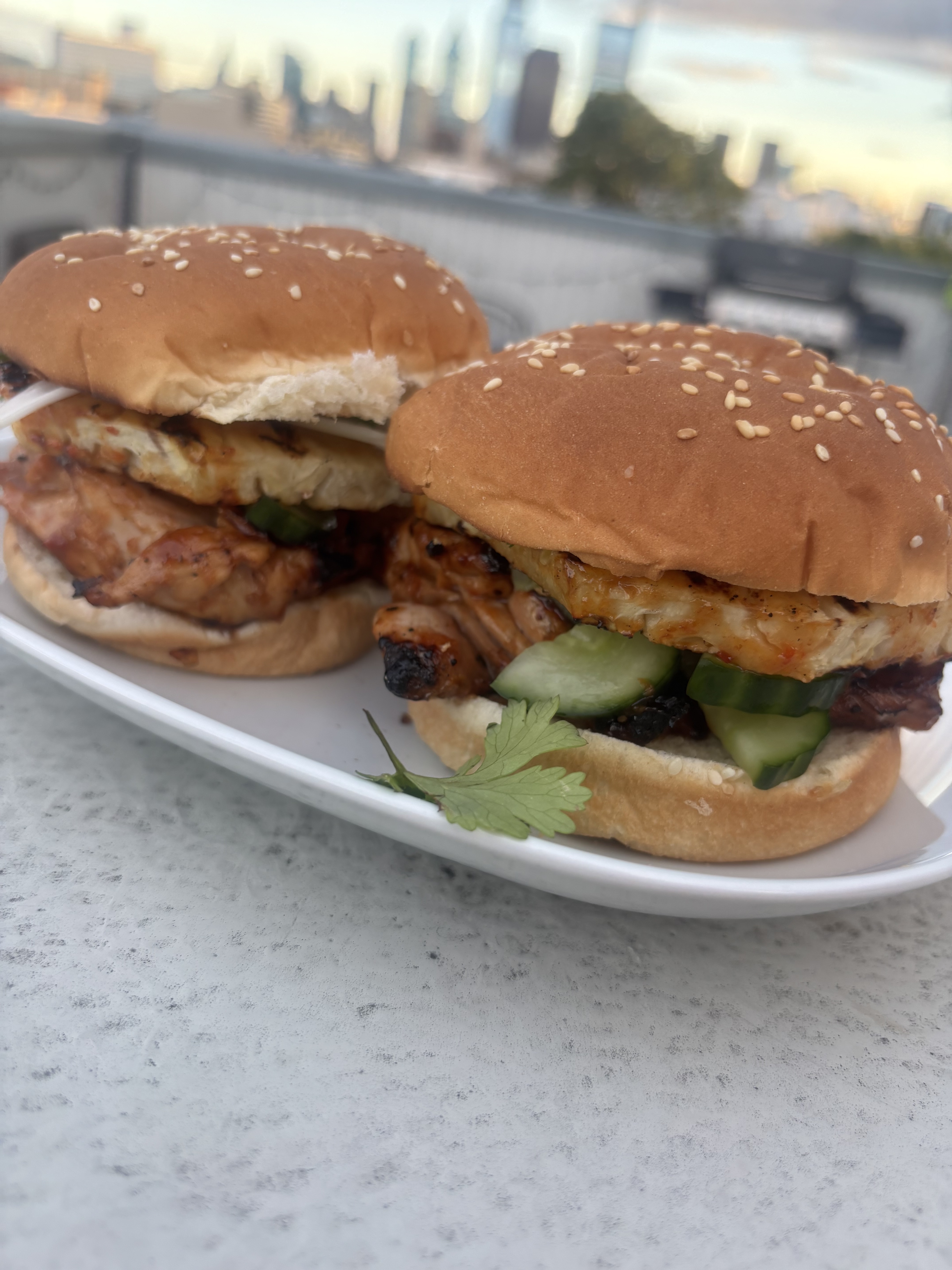 Pineapple and chicken sandwich