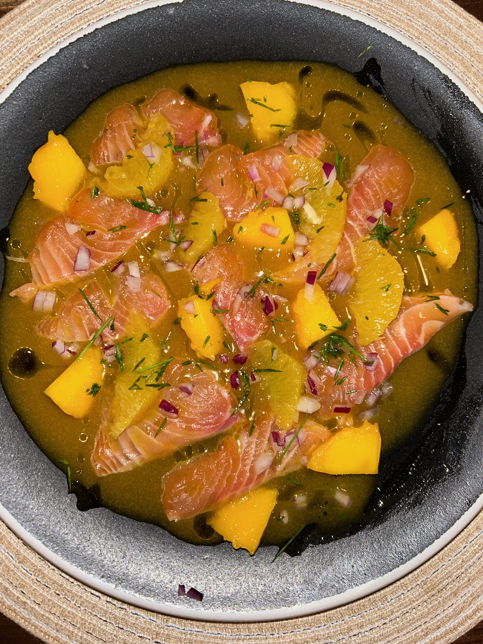 Mango Habanero Salmon Crudo