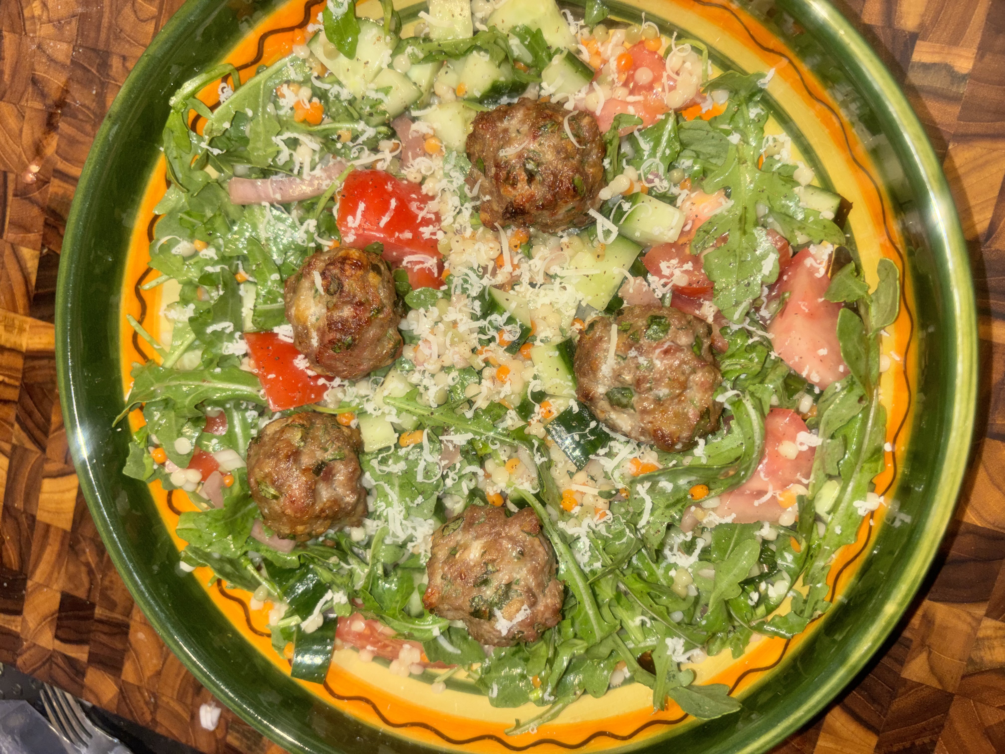 Herby Chicken Meatball Salad