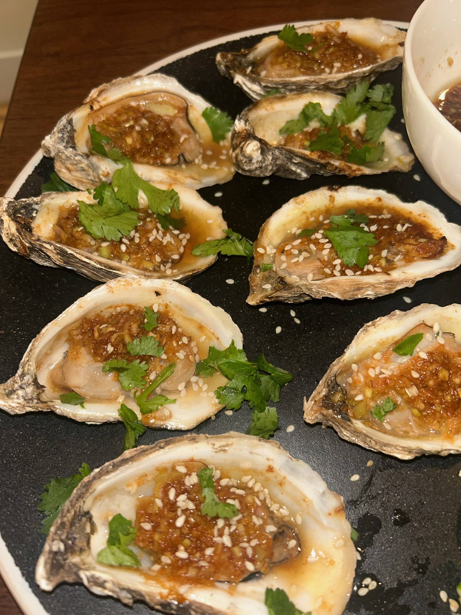 Lemongrass Sriracha Baked Oysters