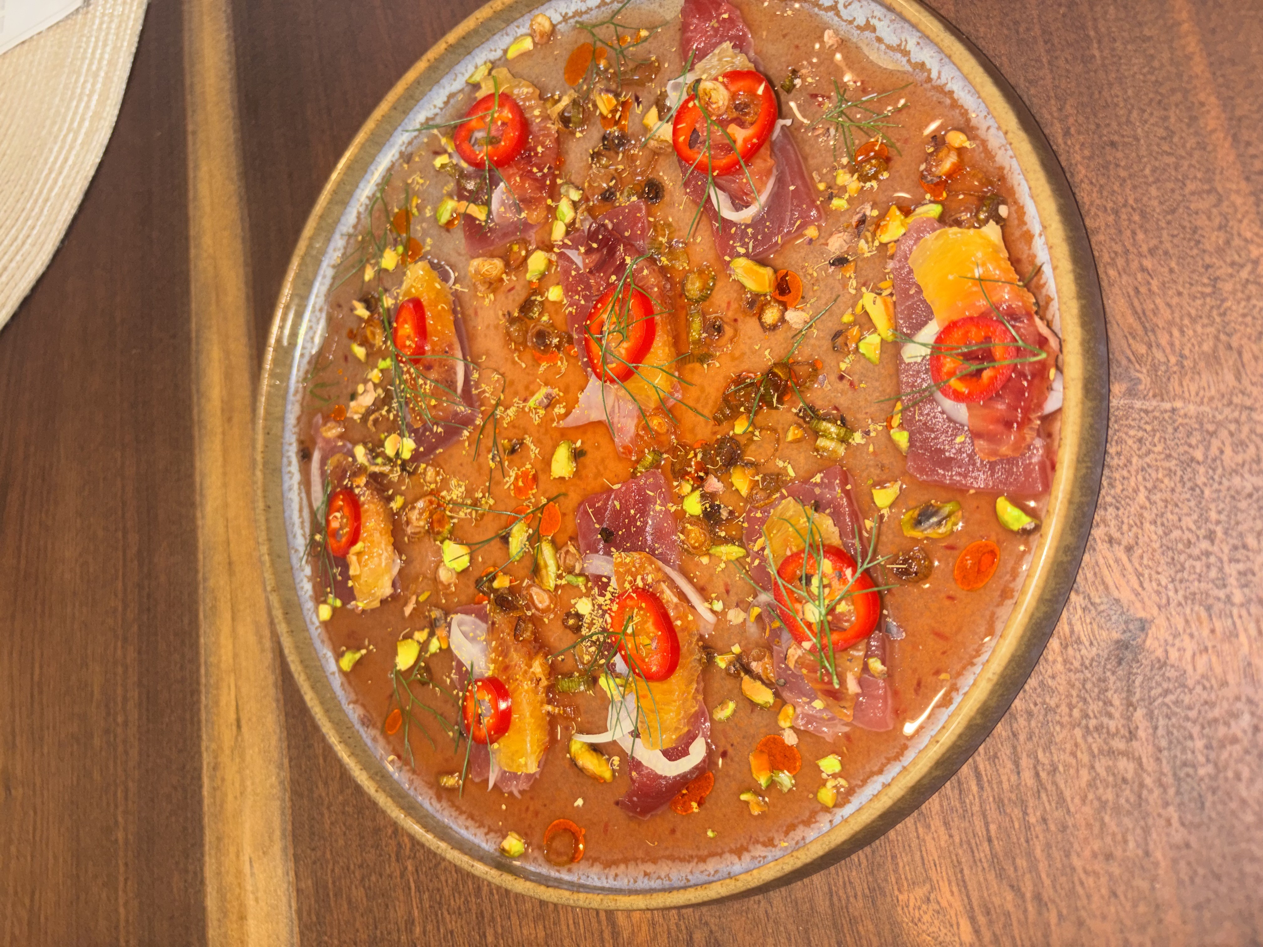 Pickled Fennel Blood Orange Tuna Crudo